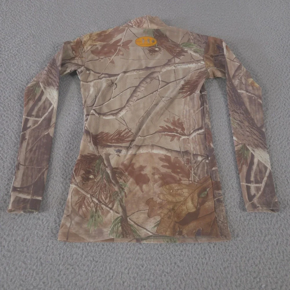 VINTAGE Under Armour Shirt Unisex Youth Medium Brown Realtree AP Camo Y2K 2000s